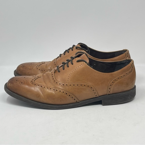 Cole Haan Ross Dustin Shoes Mens 12 M Brown Leather Wingtip Oxford Casual - Picture 2 of 14